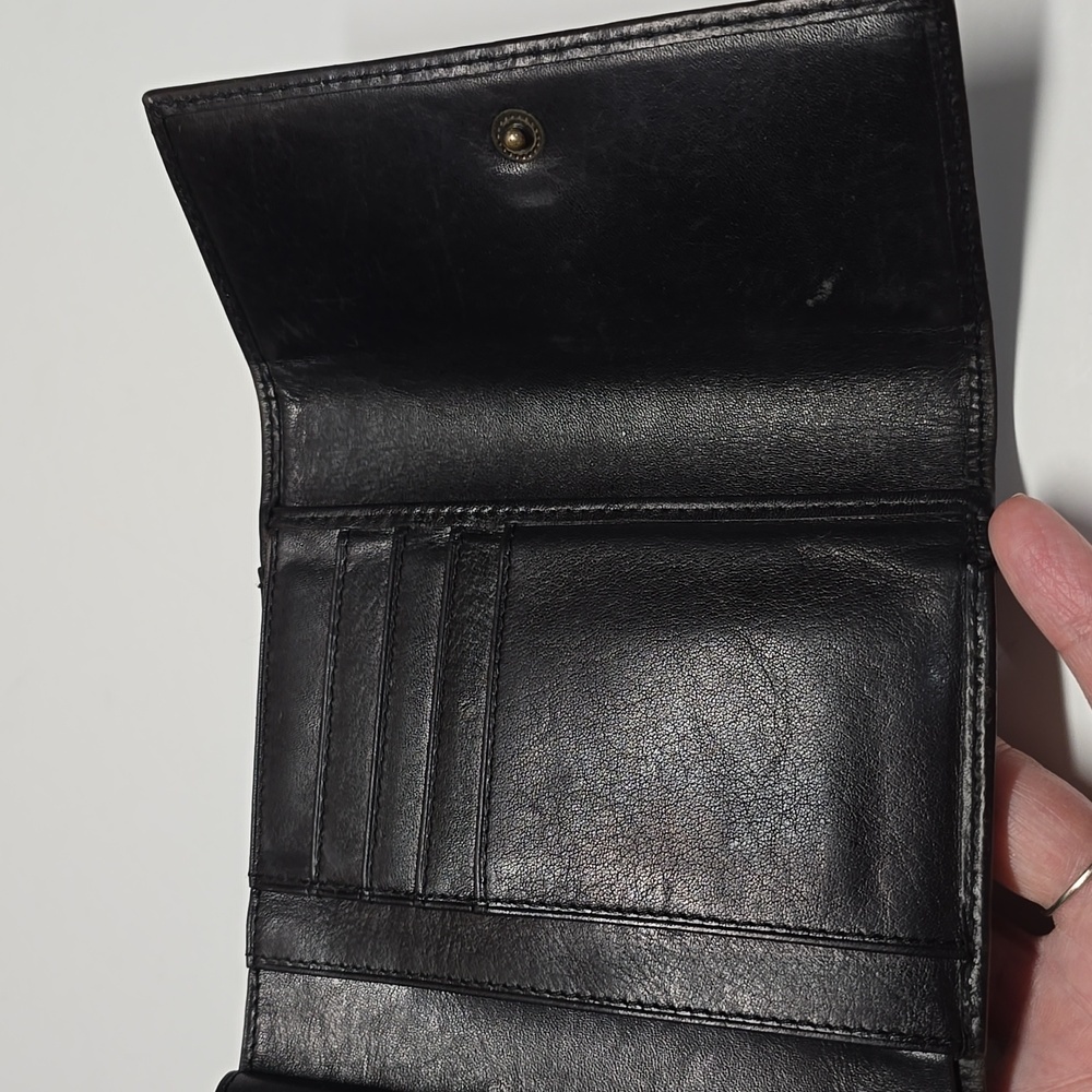 {Lauren Ralph Lauren} Women's Vintage Dark Brown Leather Wallet - Picture 5 of 8